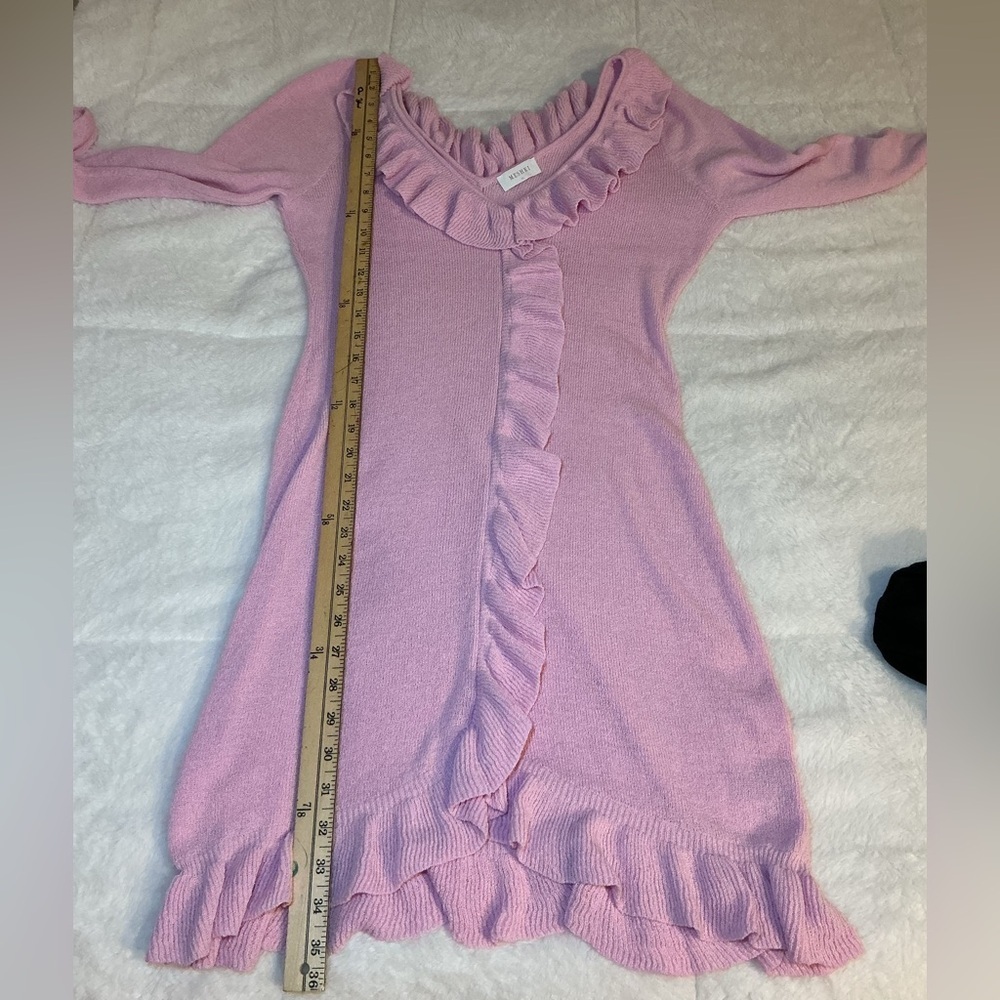Meshki Pink Ruffled Knit Dress - Picture 4 of 6
